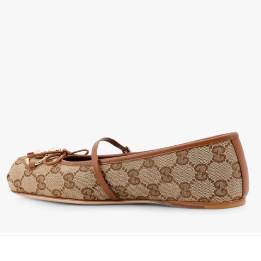 GUCCI horsebit GG logo supreme leather ballerina ballet flats - Picture 5 of 5